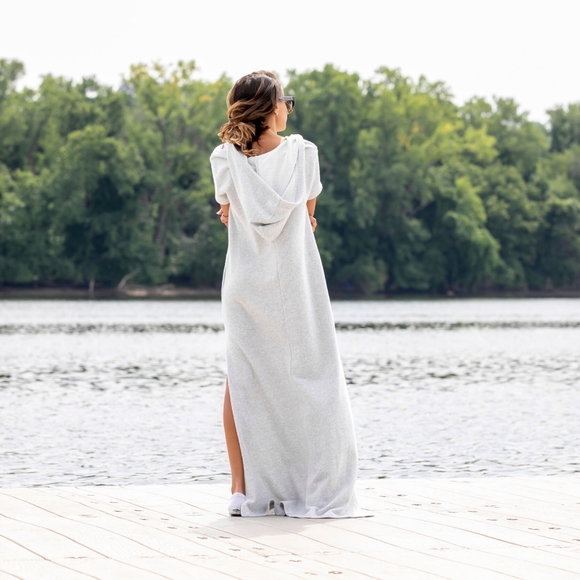 Free People Ocean Avenue Pullover Hooded Drawstring Nubby Oversized Size Medium - Picture 8 of 13